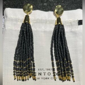 New- never worn! Black and gold Argento Vivo earrings